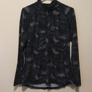 Paradox Women's Purple Camo 1/4 Zip Drirelease Long-Sleeved Layered Shirt XL